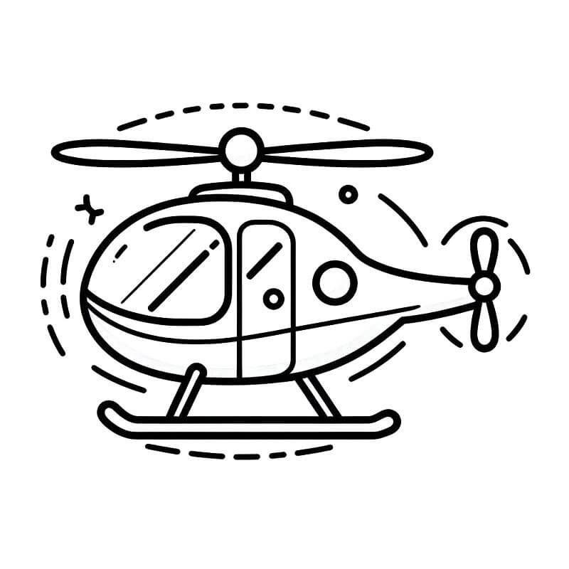 Çocuklar İçin Basılabilir Helikopter Boyama Sayfası