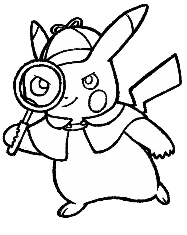 Çocuklar İçin Baskı Pikachu Boyama Sayfası