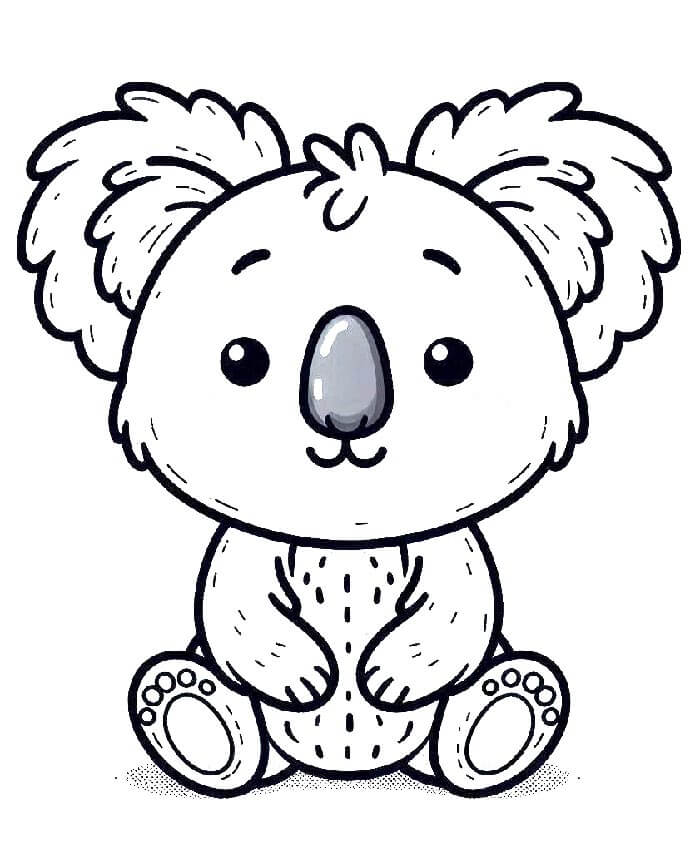 Çocuklar İçin Bedava Koala Boyama Sayfası