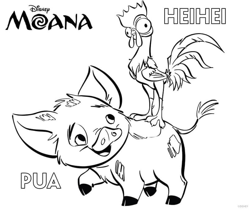 Çocuklar İçin Bedava Moana Boyama Sayfası