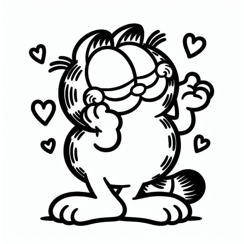 Çocuklar İçin Garfield Boyama Sayfası