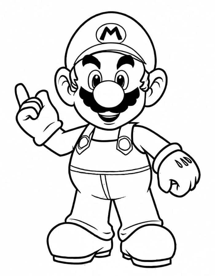 Çocuklar İçin Mario Boyama Sayfası