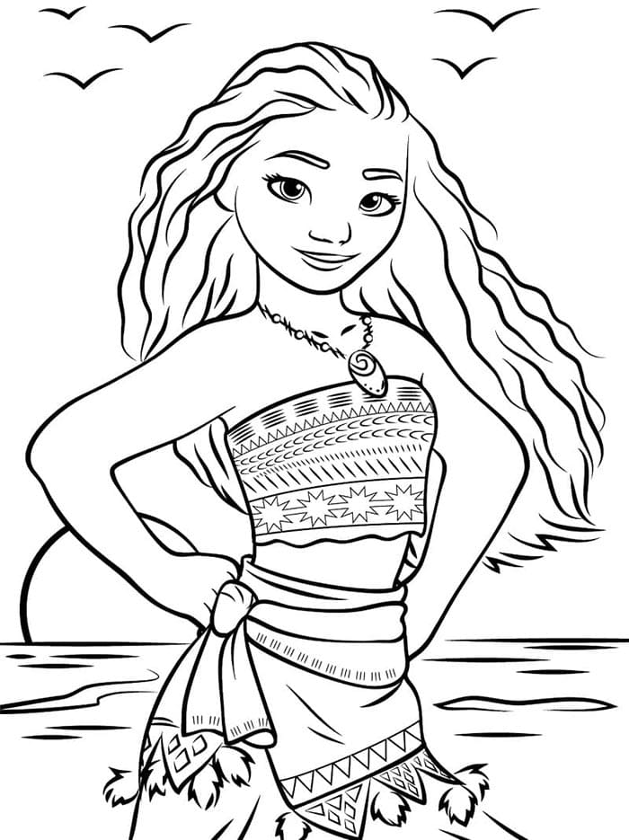 Çocuklar İçin Moana Boyama Sayfası