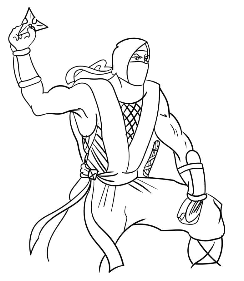 Çocuklar İçin Ninja Boyama Sayfası