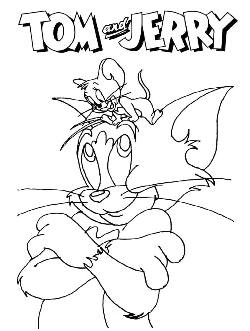 Çocuklar İçin Tom ve Jerry Boyama Sayfası
