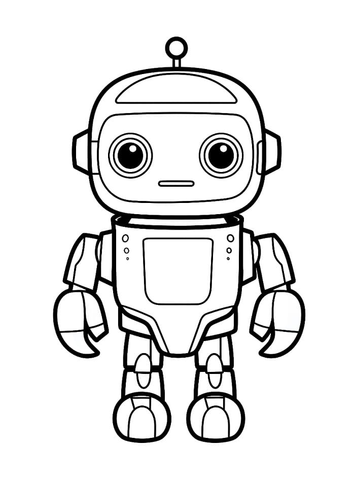 Çocuklar İçin Ücretsiz Robot Boyama Sayfası