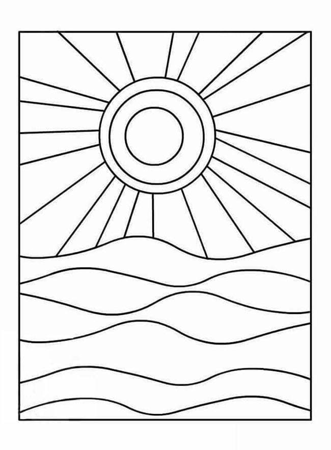 Çocuklar İçin Vitray Boyama Deseni Boyama Sayfası