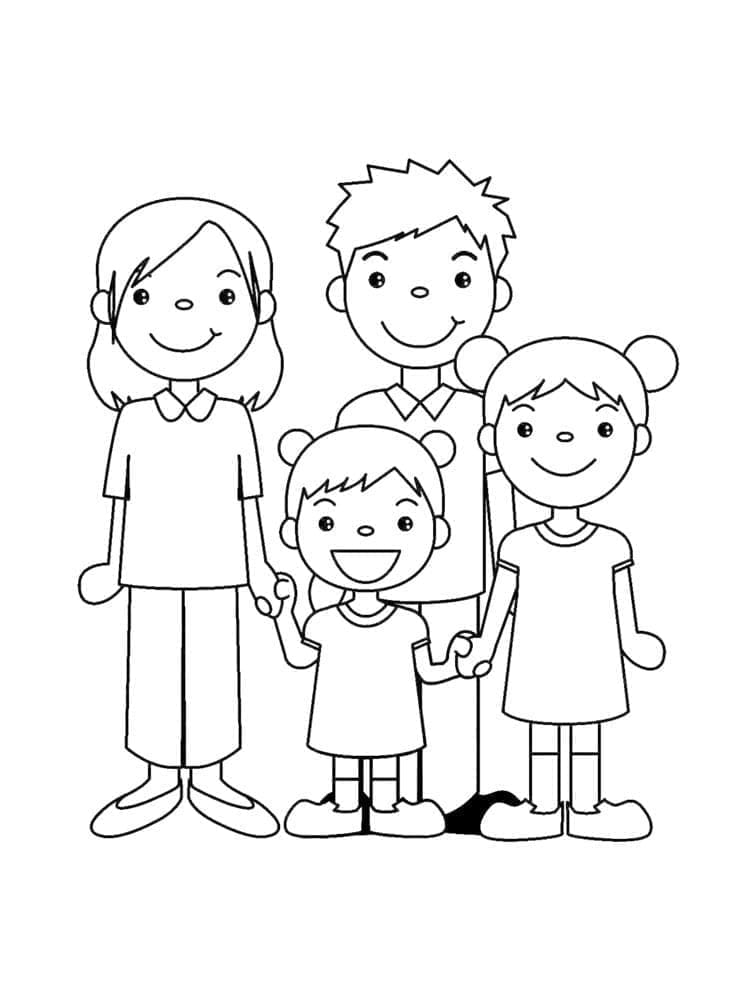 Çocuklar İçin Yazdırılabilir Aile Boyama Sayfası