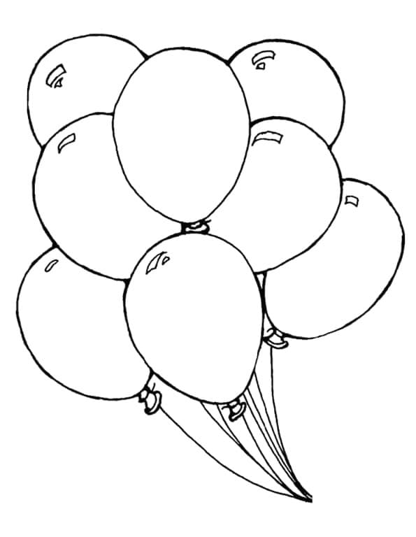 Çocuklar İçin Yazdırılabilir Balon Boyama Sayfası