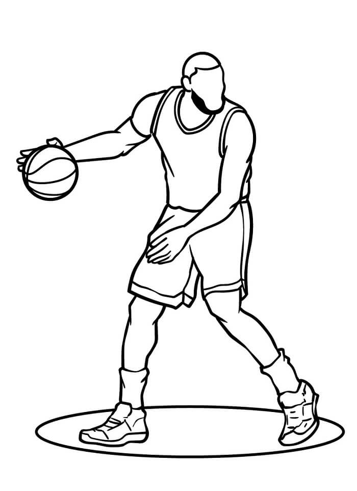 Çocuklar İçin Yazdırılabilir Basketbol Boyama Sayfası