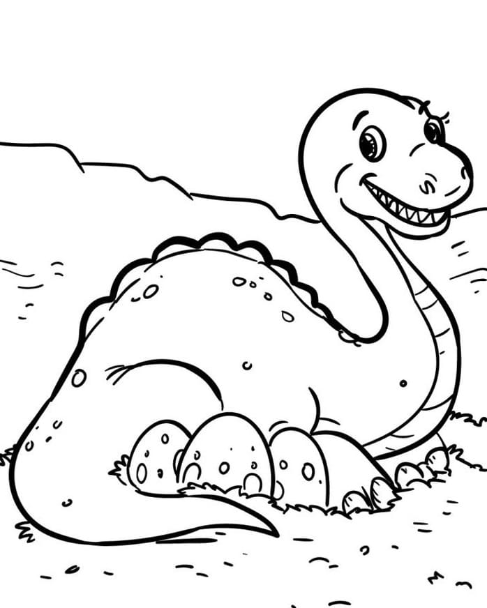Çocuklar İçin Yazdırılabilir Dinozor Resmi Boyama Sayfası