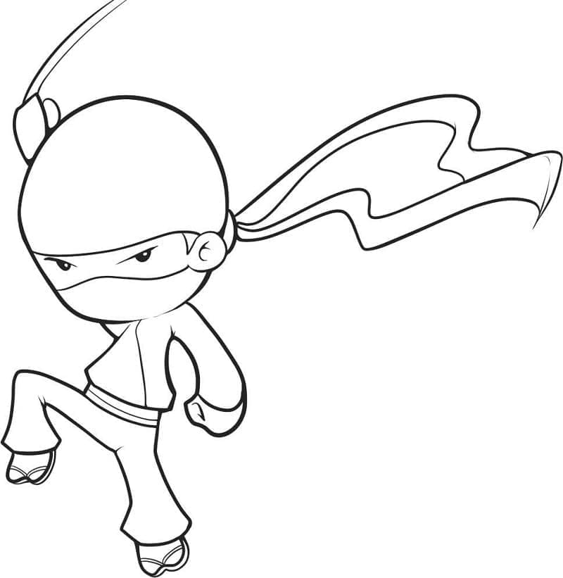 Çocuklar İçin Yazdırılabilir Ninja Boyama Sayfası