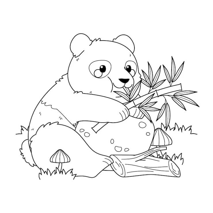 Çocuklar İçin Yazdırılabilir Panda Resmi Boyama Sayfası