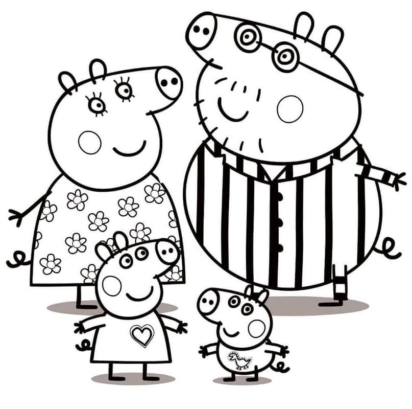 Çocuklar İçin Yazdırılabilir Peppa Pig Boyama Sayfası