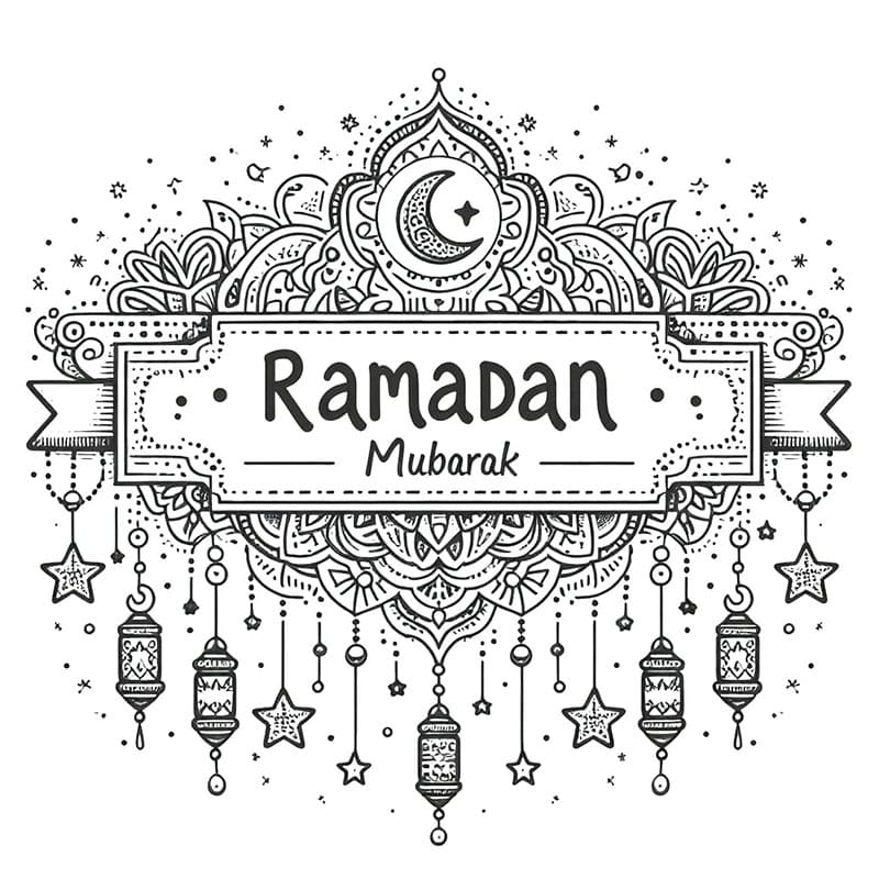 Çocuklar İçin Yazdırılabilir Ramazan Boyama Sayfası