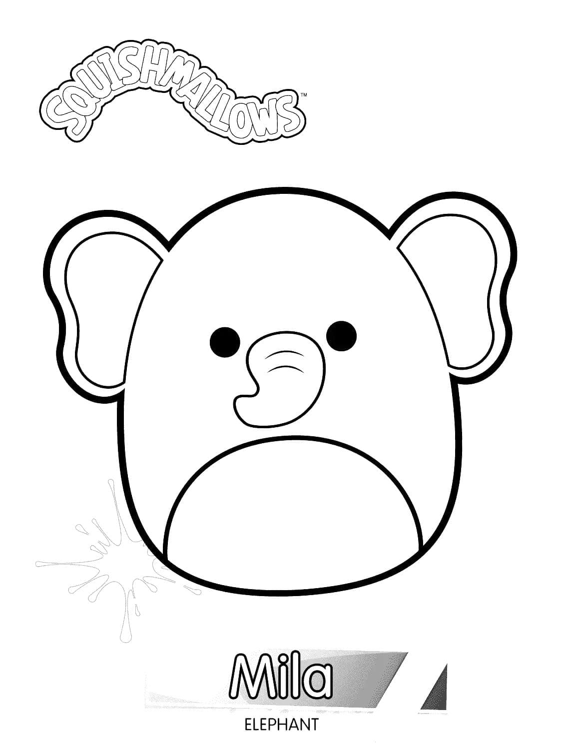 Çocuklar İçin Yazdırılabilir Squishmallow Görseli Boyama Sayfası