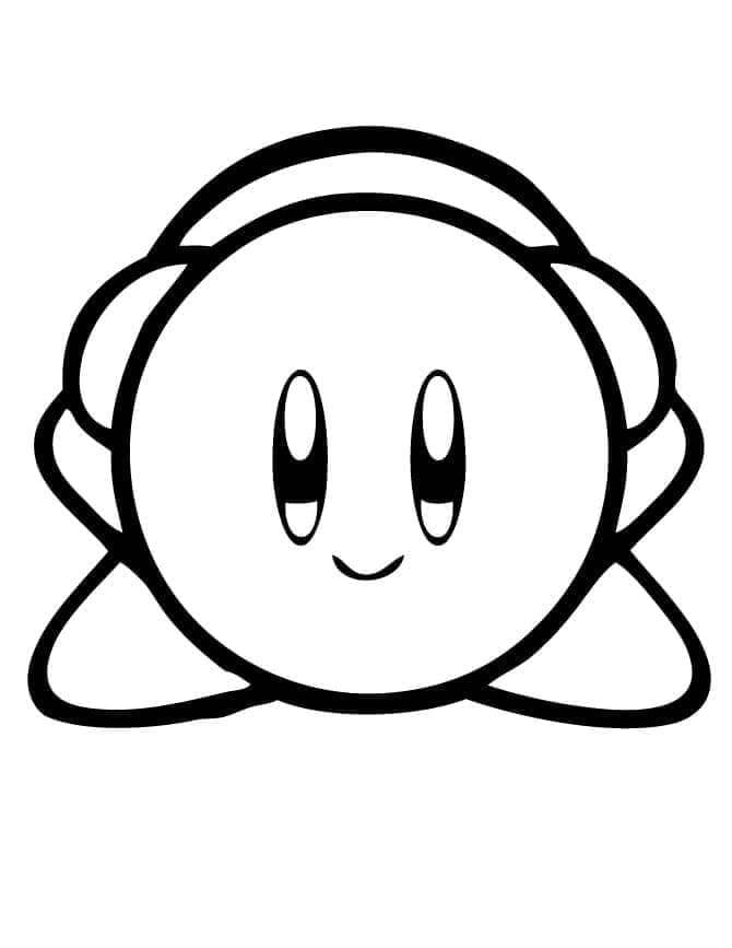 Çocuklar İçin Yazdırılır Kirby Boyama Sayfası
