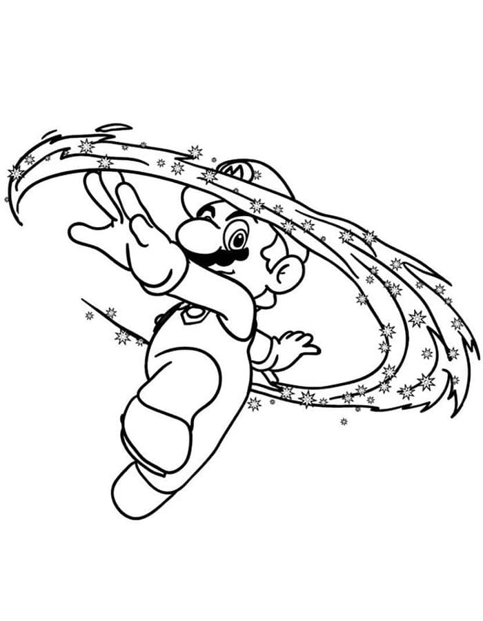 Çocuklar İçin Yazdırılır Mario Boyama Sayfası