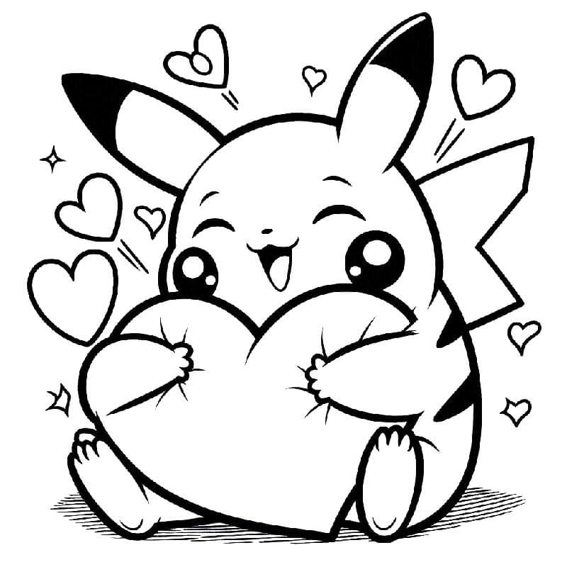 Çocuklar İçin Yazdırılır Pikachu Boyama Sayfası