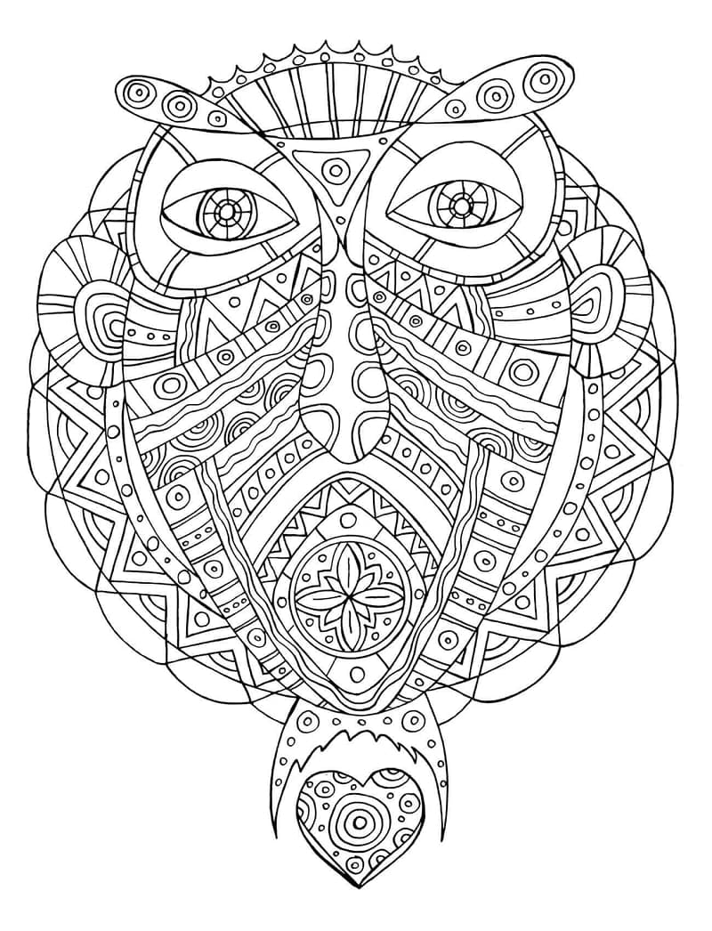 Çocuklar İçin Zentangle Boyama Sayfası