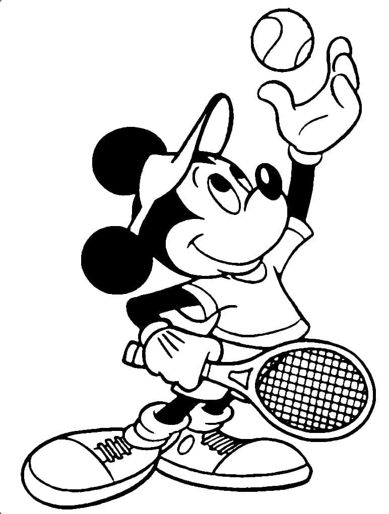 Çocuklar için Boyanacak Tenis Boyama Sayfası