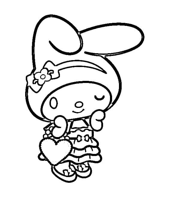 Çocuklar için My Melody Boyama Sayfası