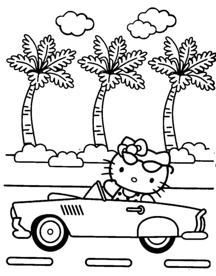 Çocuklar için Yazdırılabilir Hello Kitty Boyama Sayfası