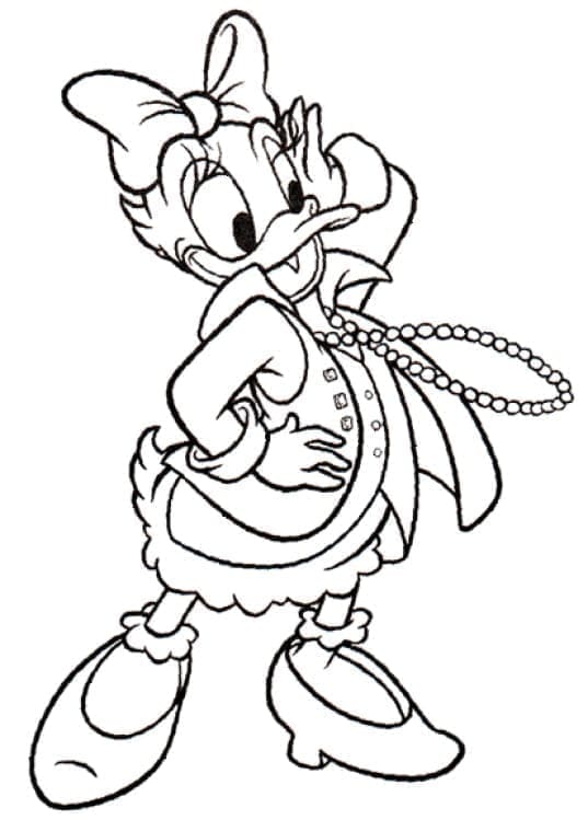 Çocuklar için bedava Daisy Duck Boyama Sayfası