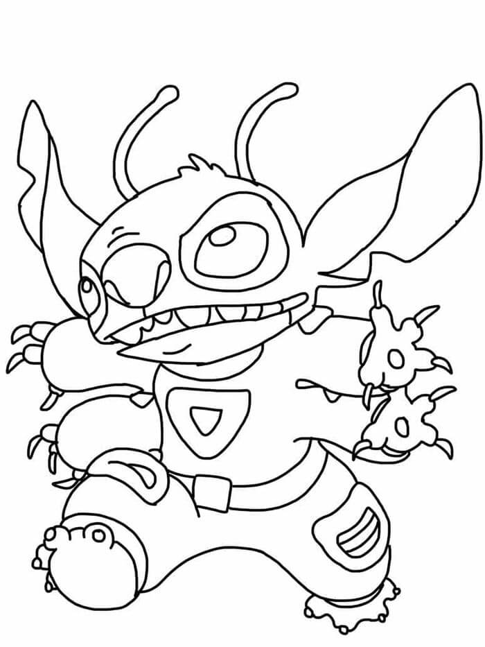 Çocuklar için ücretsiz Lilo ve Stitch Boyama Sayfası