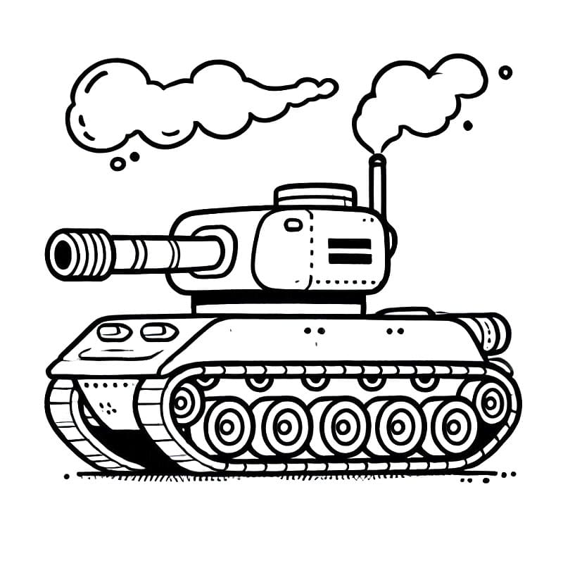 Çocuklar için yazdırılabilir tank sayfası Boyama Sayfası