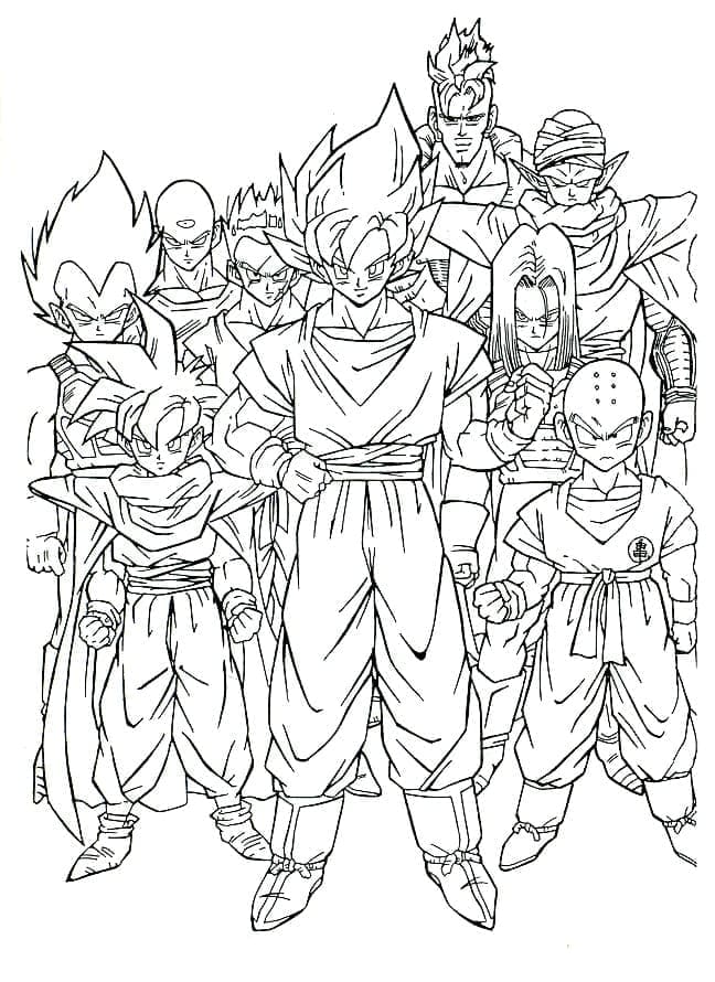 Çocuklara Bedava Dragon Ball Z Boyama Sayfası