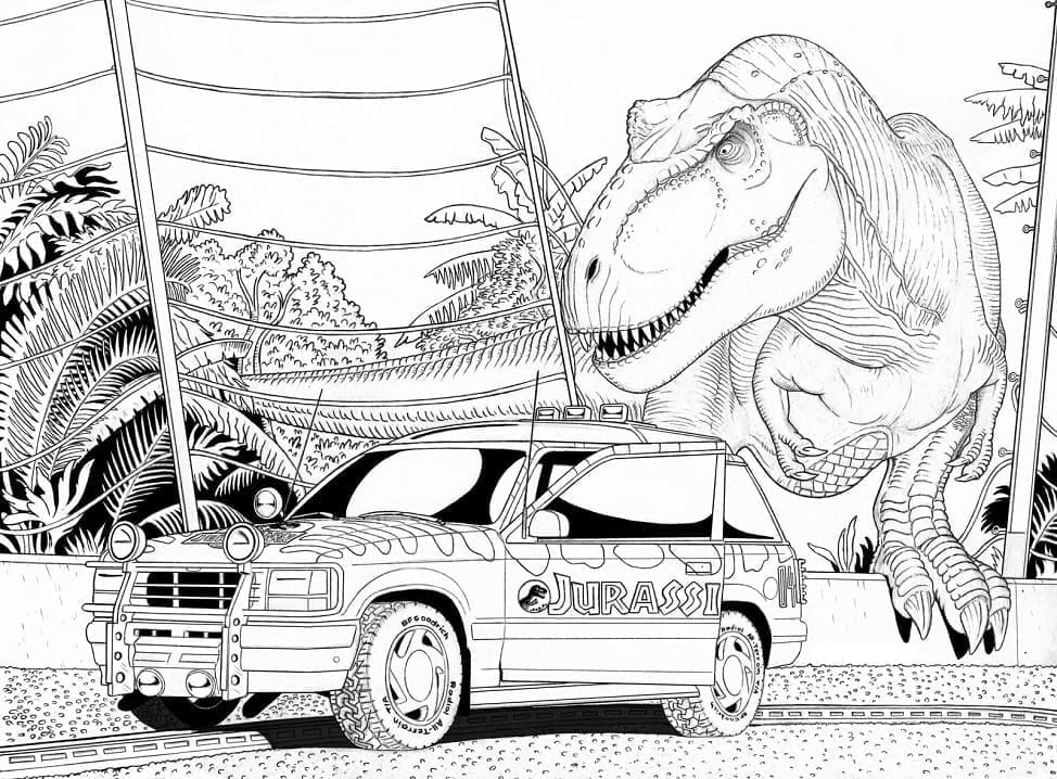 Çocuklara Jurassic World Boyama Sayfası