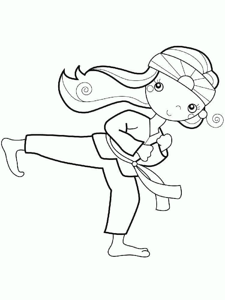 Çocuklara Ücretsiz Karate Boyama Sayfası