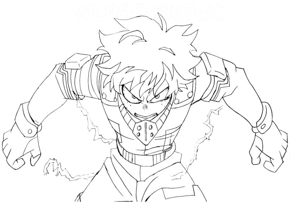 Çocuklara Yönelik Basılabilir My Hero Academia Boyama Sayfası