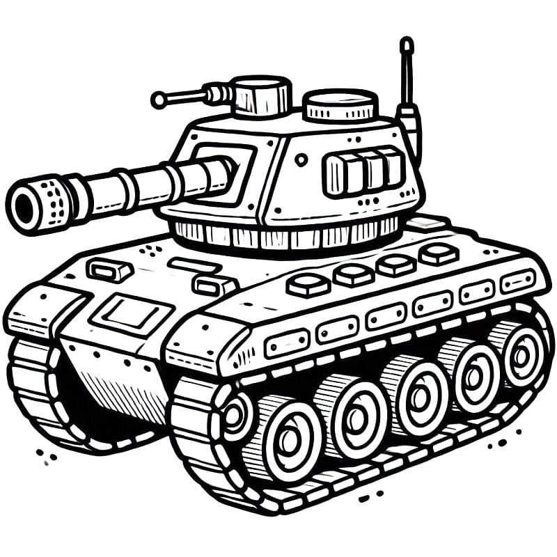 Çocuklara özel ücretsiz tank Boyama Sayfası