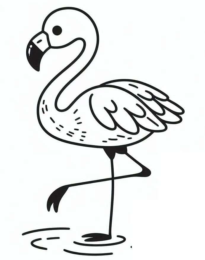 Çocuklara ücretsiz Flamingo Boyama Sayfası