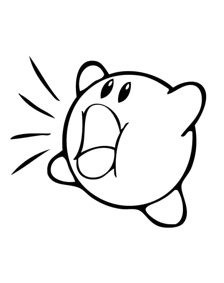 Çok Sevimli Kirby Boyama Sayfası