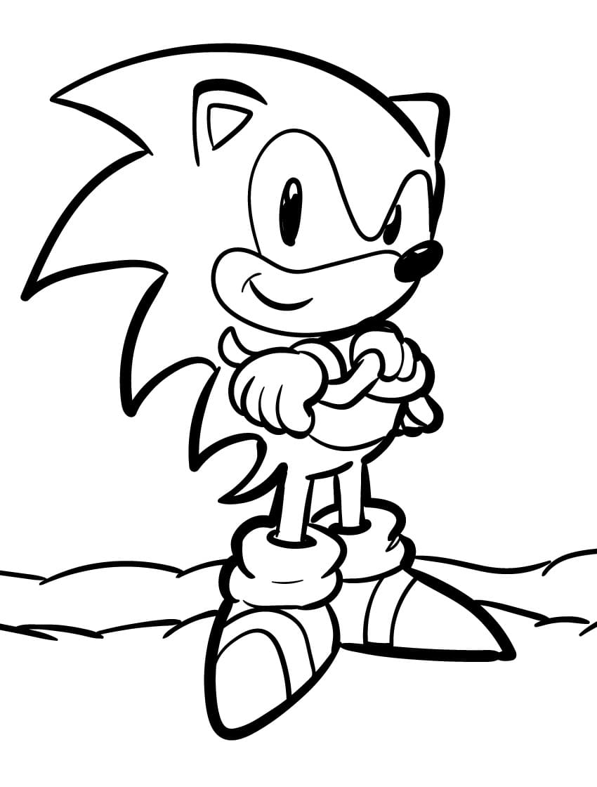 Çok Sevimli Sonic Boyama Sayfası