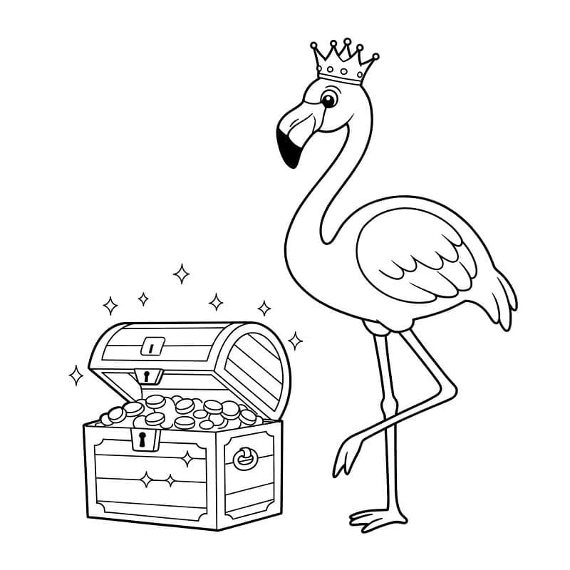 Çok şirin Flamingo Boyama Sayfası