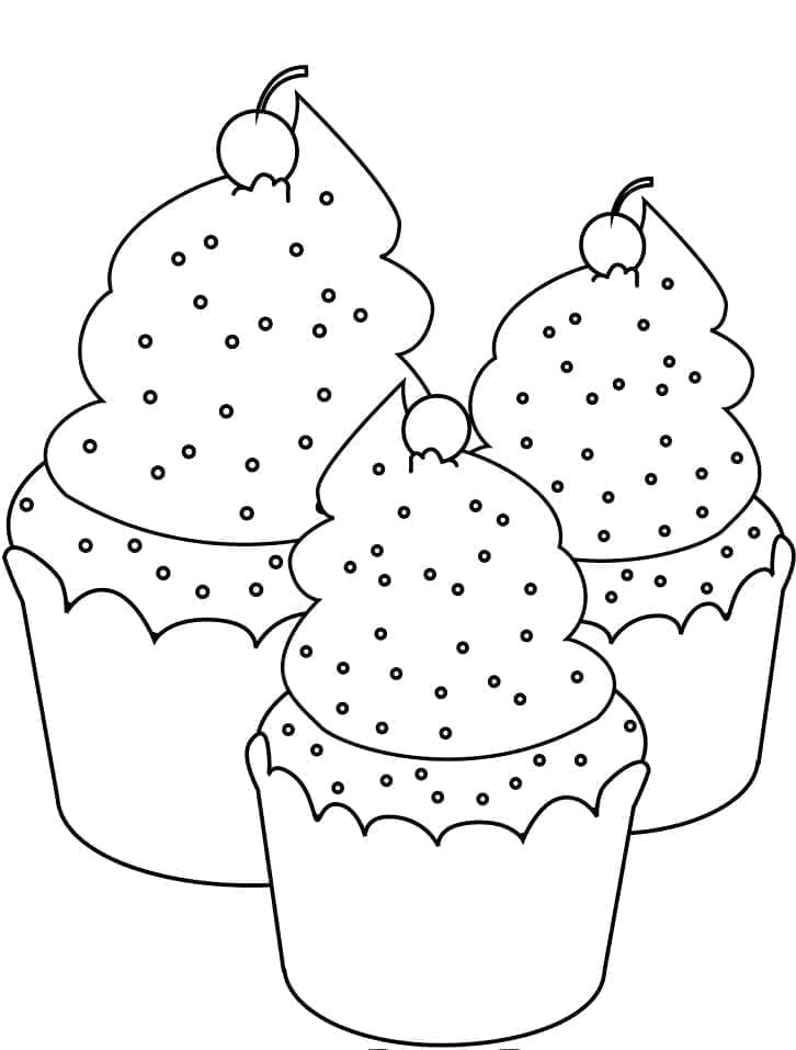 Cupcake Resmi Boyama Sayfası
