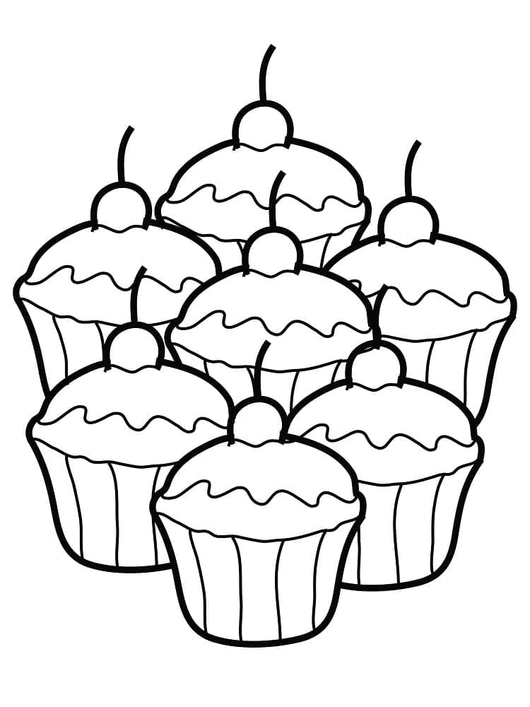 Cupcake Yazırma İçin Boyama Sayfası