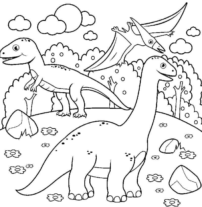 Dinozor Resmi Boyama Sayfası