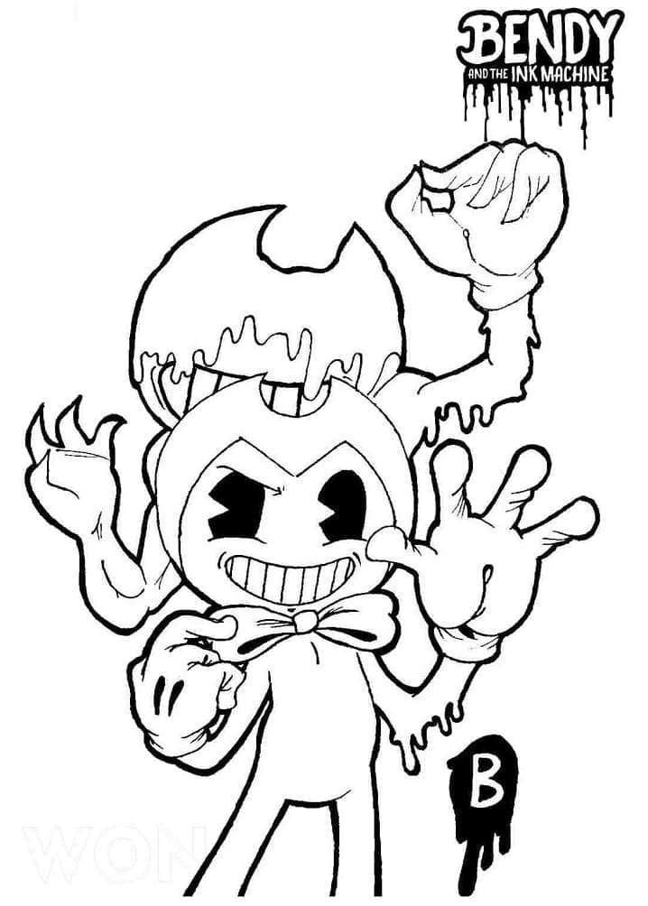 Eğlenceli Bendy Boyama Sayfası