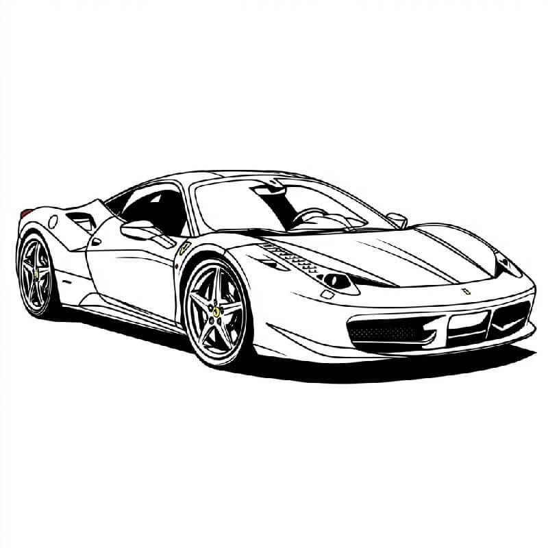 Ferrari Otomobili Basılabilir Boyama Sayfası