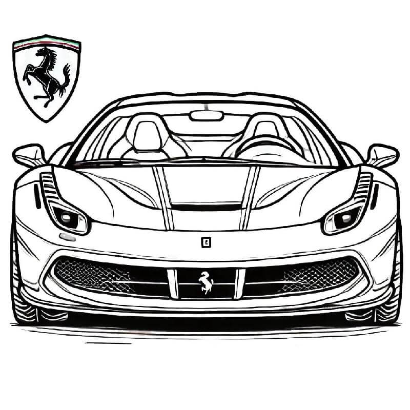 Ferrari Otomobili Maliyetsiz Basılabilir Boyama Sayfası