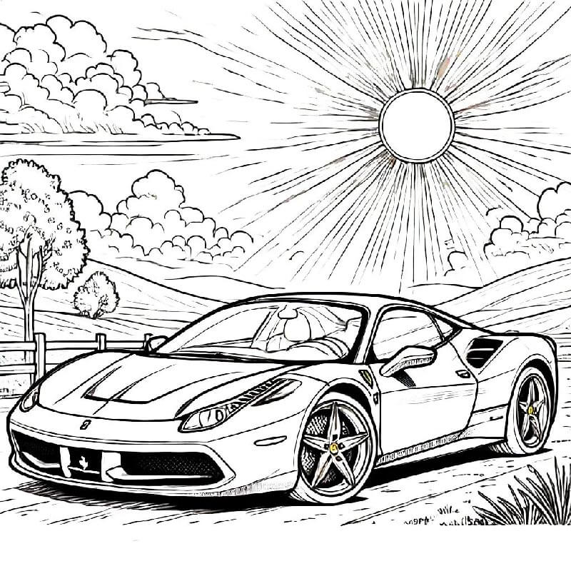 Ferrari Otomobili Maliyetsiz Boyama Sayfası