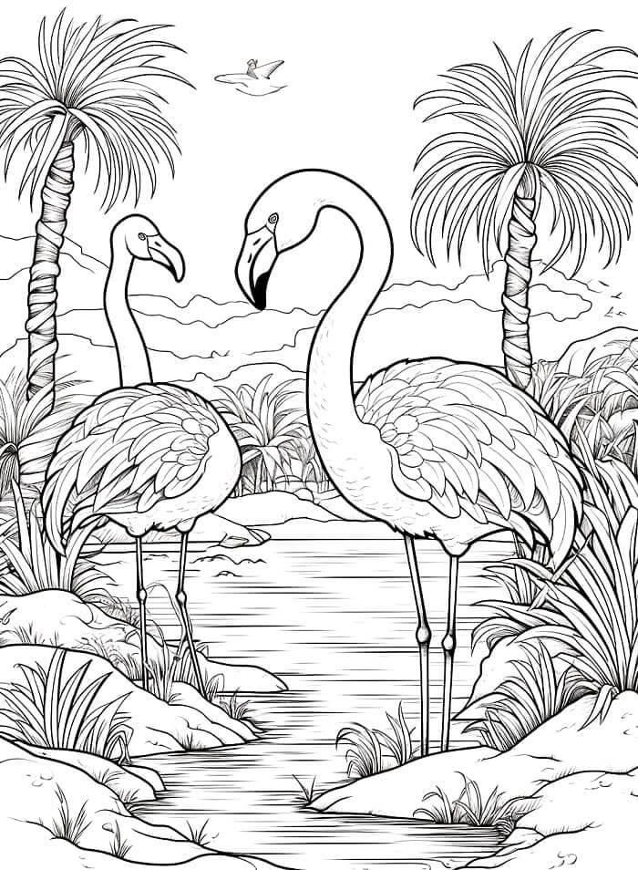 Flamingo (2) Boyama Sayfası