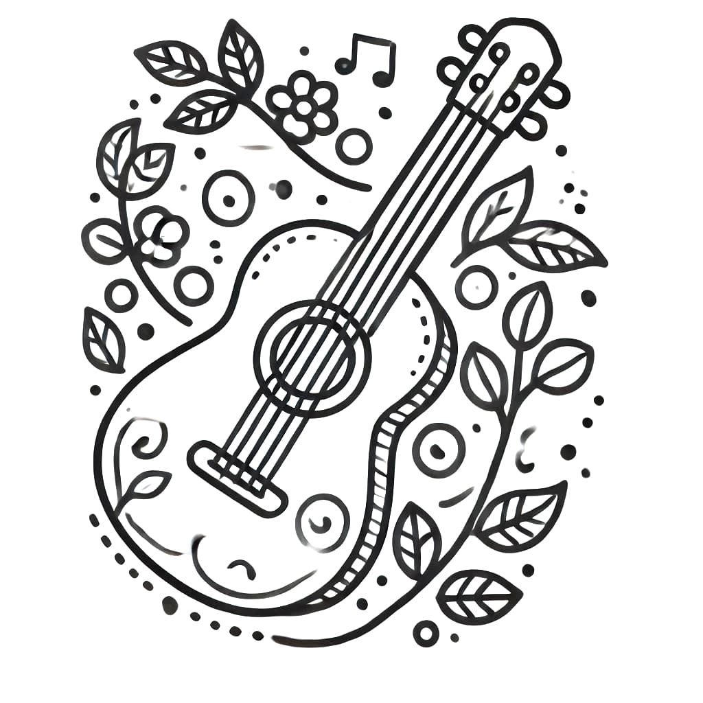 Gitar (13) Boyama Sayfası