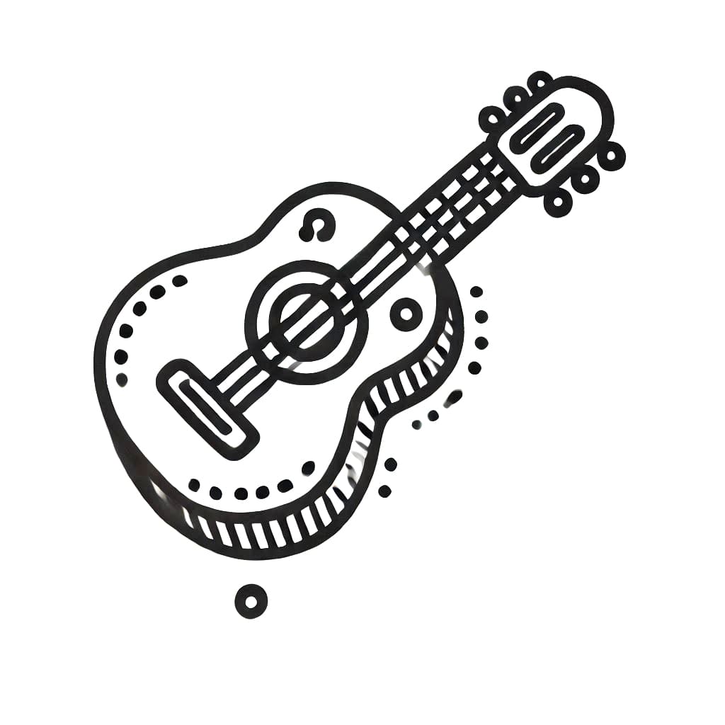 Gitar (14) Boyama Sayfası