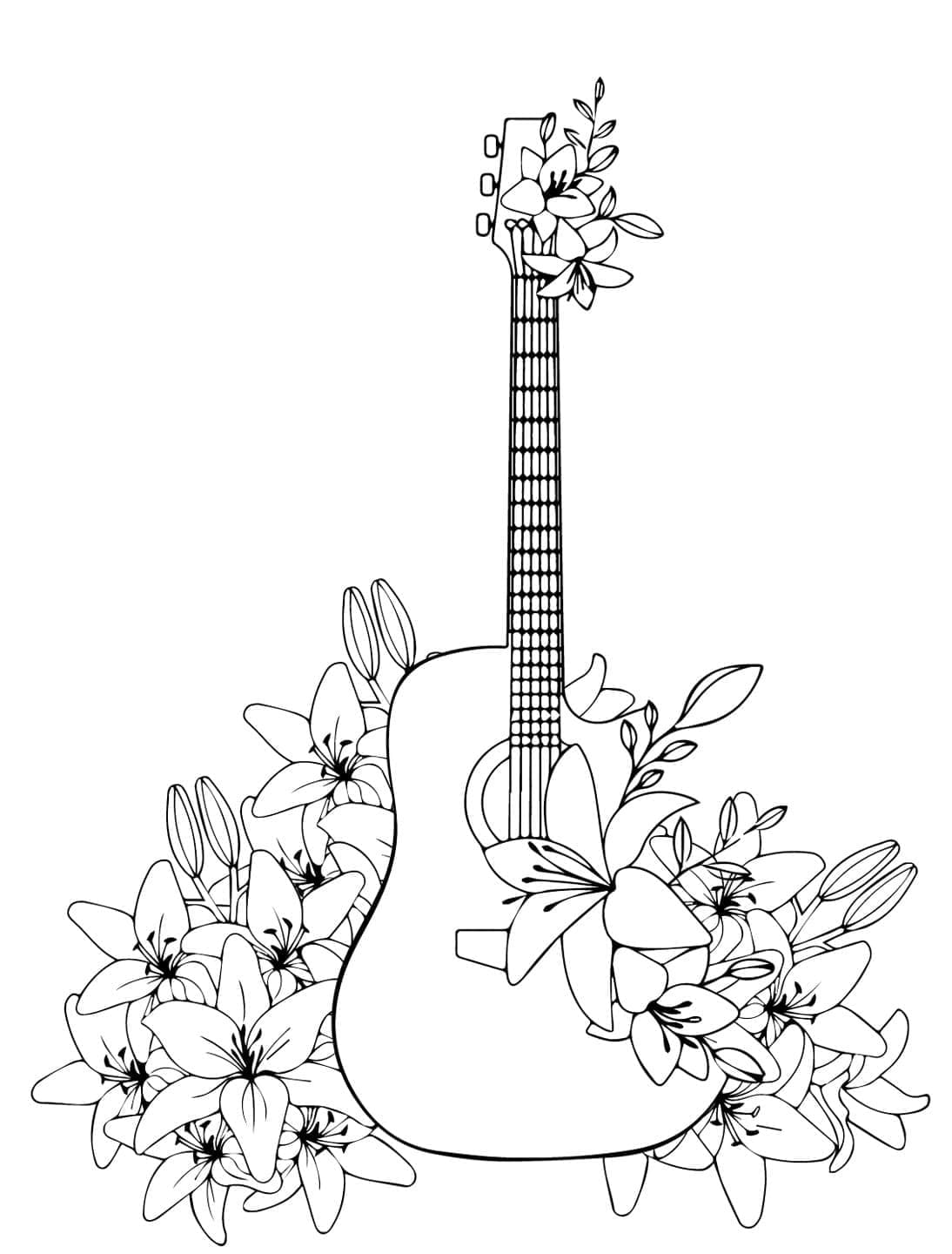 Gitar (7) Boyama Sayfası
